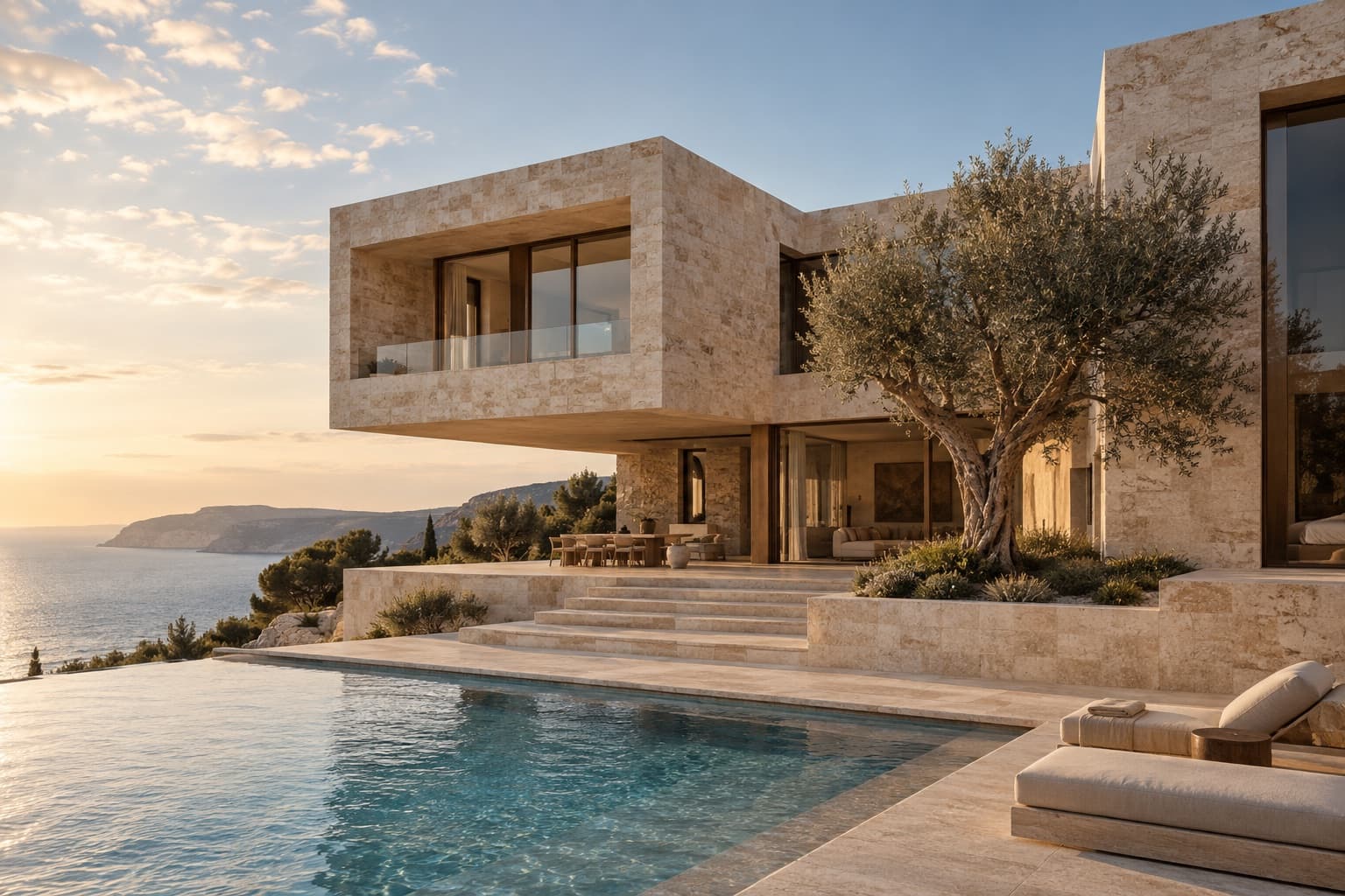 Architecture website concept showing a contemporary building